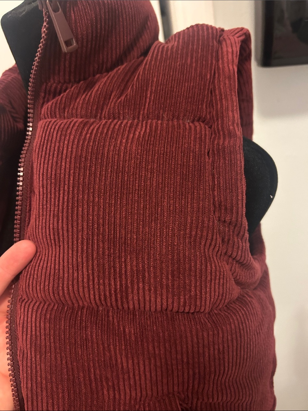 Maurices XS Corduroy Puffer Vest in Burgundy - Picture 4 of 6